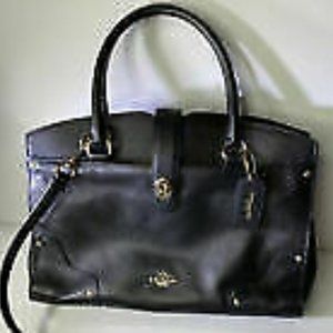 Coach LINAV Mercer Satchel Grain Leather Black